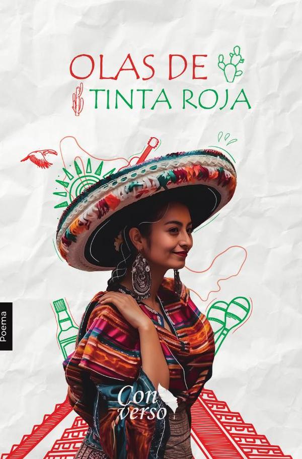 Olas de tinta roja