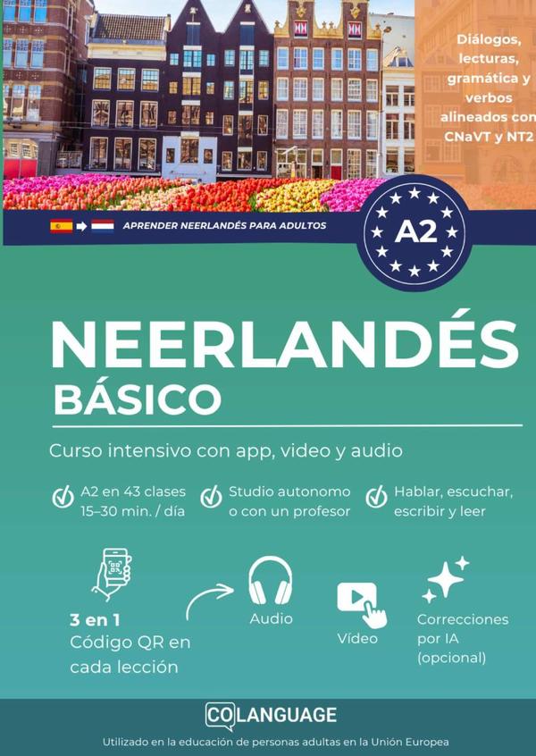 Aprender neerlandés A2 básico: curso intensivo con app, video y audio